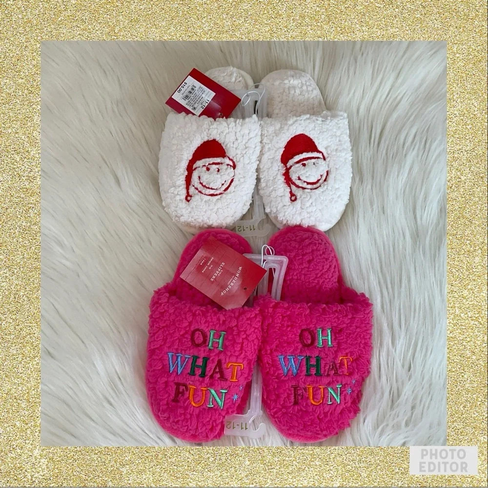 Wondershop at Target Kids Holiday Slippers - NWT x2 - Size 11-12